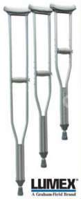 Graham Field Lumex Universal Aluminum Crutches Youth 4ft 6-in 5ft 2-in 3612LF-8