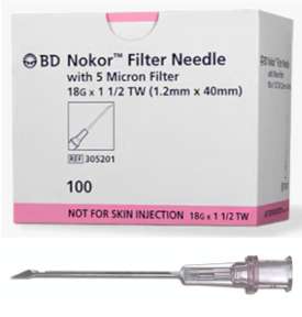 BD Nokor 5 Micron Filter Needle (Only) 18G x 1-1/2" -100- 305201