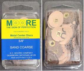 Moore's Brass Metal Center Snap-On Abrasive Discs Paper 5/8-in Sand Coarse 200/BX BC-58-SCBB