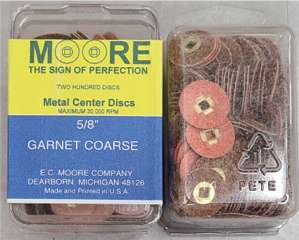 Moore's Brass Metal Snap-On Discs Paper 5/8-in Garnet Coarse -200 BC-58-GCBB
