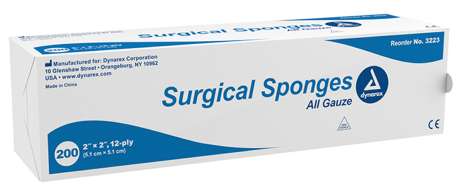 Dynarex Surgical Gauze Sponges 12-Ply NS 2-inx2-in -200-3223
