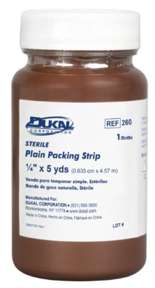 Dukal Wound Packing Strip Sterile Plain 1/4-in x 5Yd -One 260