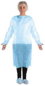 AMD Ritmed AssureWear Medicom Impervious Gowns Over-The-Head Blue Polyethylene -15- Regular 8025