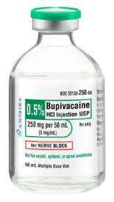 Bupivacaine Marcaine 0.5% 50mL Plain HCI Injection USP *RX* MDV 55150-250-50 0409-1163-18