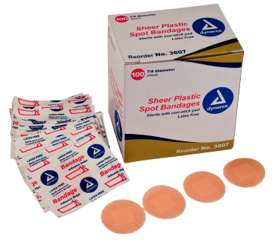 Dynarex Sheer Spots Plastic Adhesive Bandages 7/8-in -100 3607