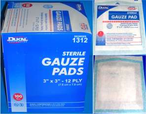 Dukal Gauze Pads 3-in x 3-in 12-Ply Sterile -100