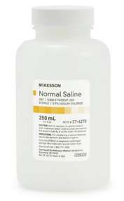 McKesson Medi-Pak Sodium Chloride Normal Saline USP Screw Top 0.9% 250mL *RX* 37-6270