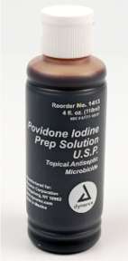 Dynarex Povidone-Iodine Prep Solution 10% (Betadine) -4 Oz- 1413