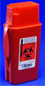 Covidien SharpSafety Transportable Flip Top Sharps Container 1Qt Shuttle 8303SA
