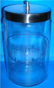 Grafco Labeled Glass Sundry Jar W/ Cover COTTON