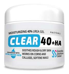 CLEAR BARE 40% Urea Plus Hyaluronic Acid Moisturizing Gel For Rough Dry Skin -4 Oz- CLEAR40HA BARE40HA