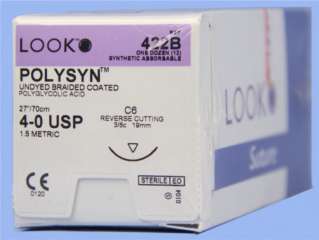 LOOK 4/0 Polysyn Polyglycolic Acid Suture Absorbable 27-in C6 -12- 422B