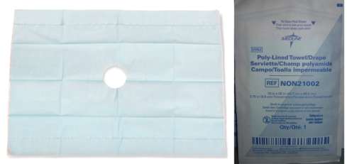 Medline Poly-Lined Towels Drapes Fenestrated Sterile 18-inx26-in -50 NON21002